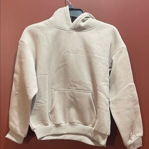 Comfort Embroidered Cream Hoodie